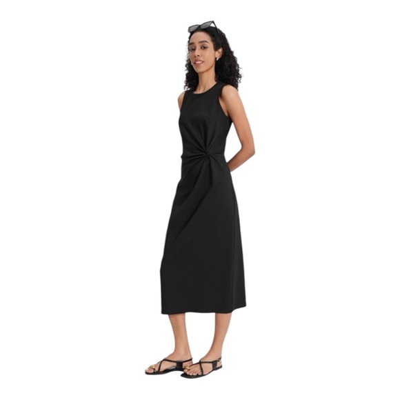 Ava & Viv Women’s Side-Knot Midi Sundress-  Black Sleeveless XXL - Picture 2 of 7